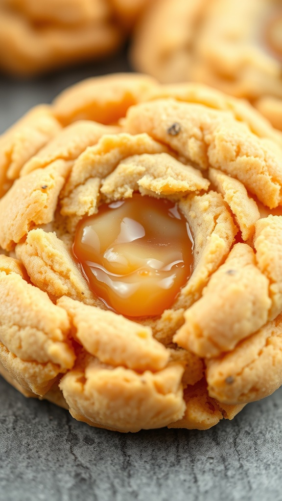 Delicious candy apple cookies with caramel center