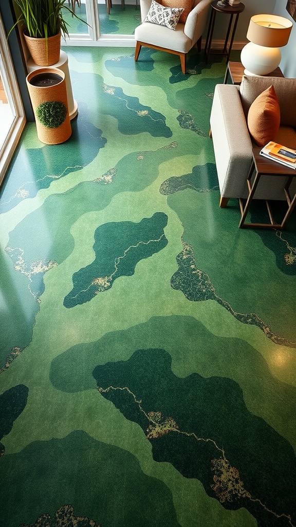 A vibrant mix of colors showcasing custom color blends for epoxy flooring.
