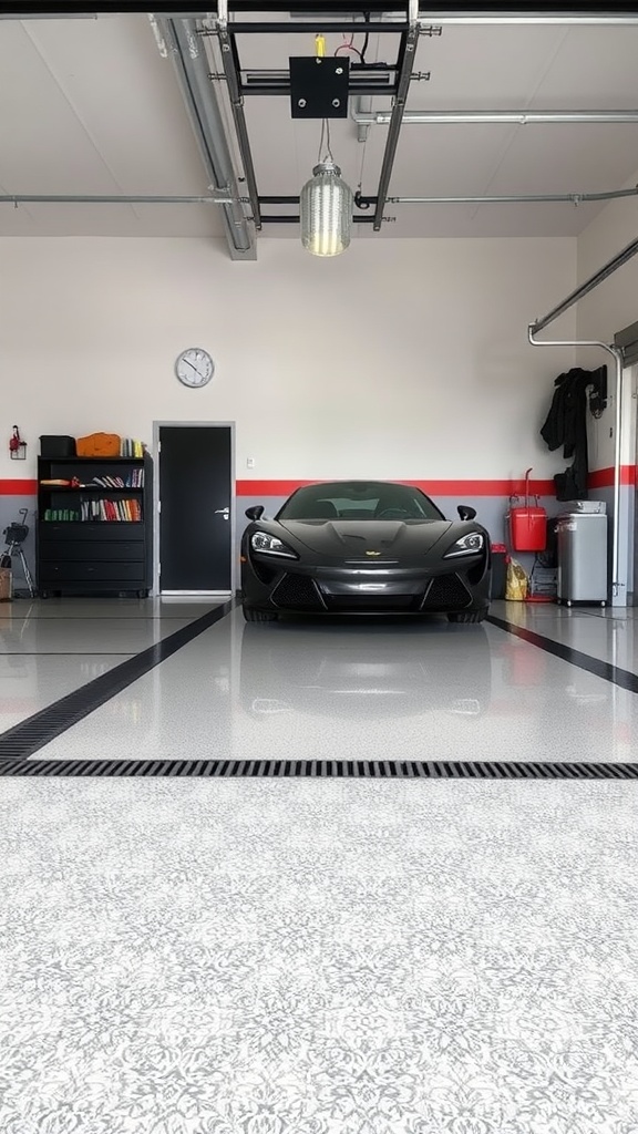 A spacious and clean garage with a shiny floor, ready for epoxy application.