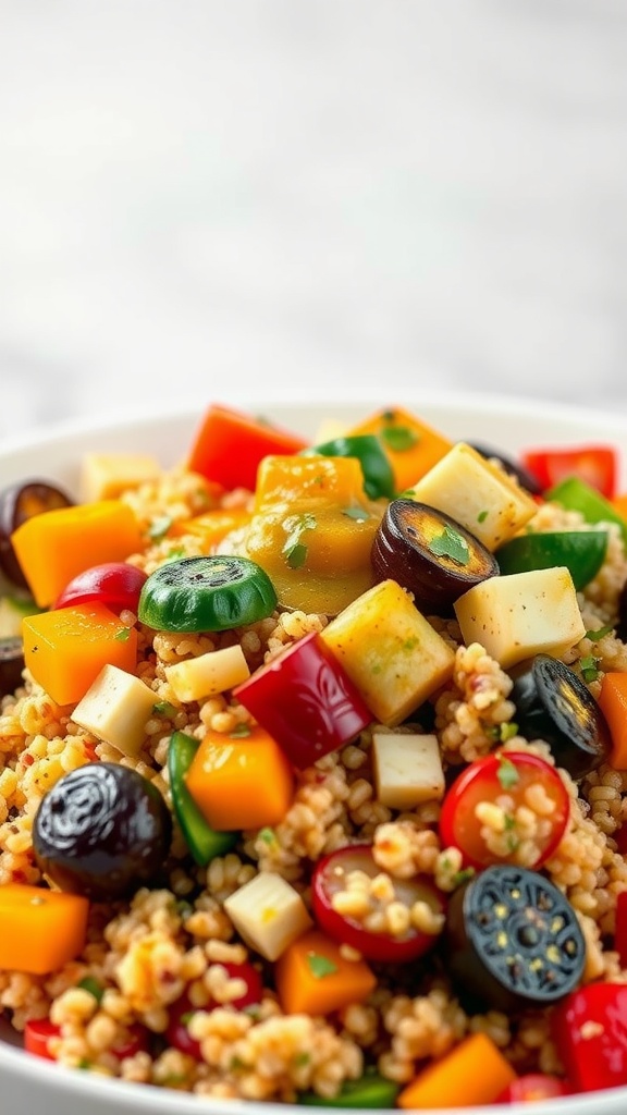 Colorful quinoa salad with roasted vegetables