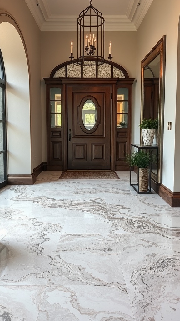 A person applying finishing touches to a stained epoxy floor, showcasing its glossy texture.