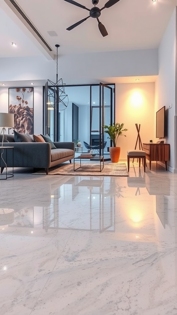 A room showing rustic barnwood epoxy flooring with a modern space theme wall art