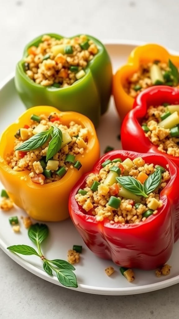 Stuffed bell peppers filled with quinoa and vegetables
