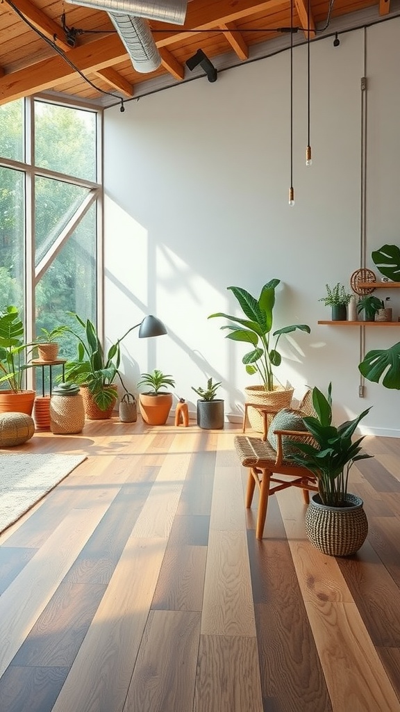 A modern interior showcasing sleek epoxy flooring with intricate designs.