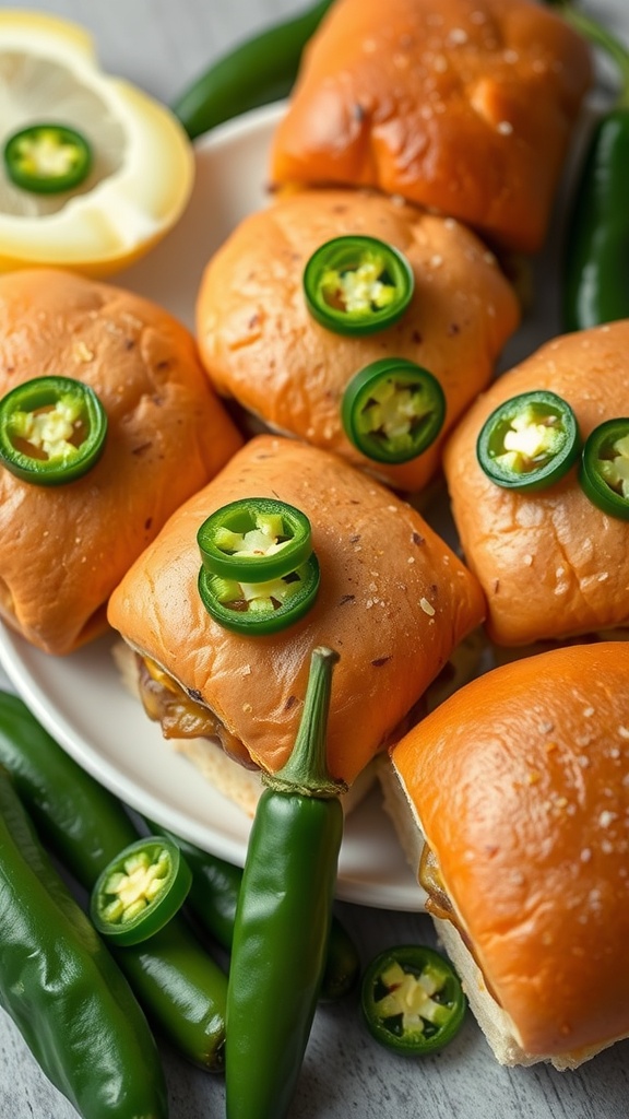 Delicious Sweet and Spicy Jalapeño Sliders ready to serve