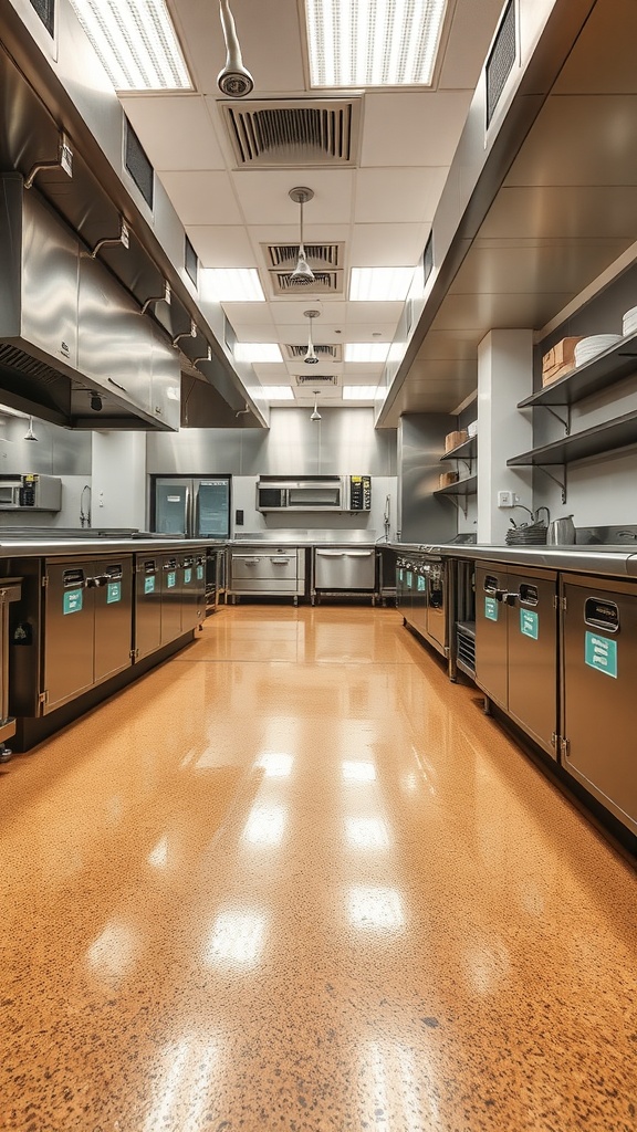 Modern interior with textured epoxy flooring showcasing a polished look and stylish design.