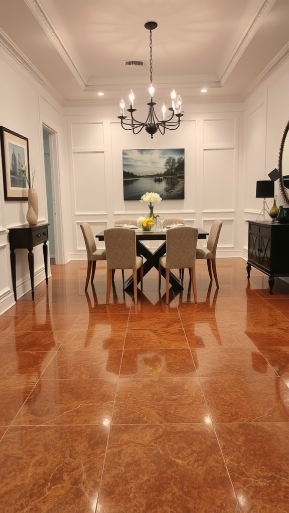 A beautifully textured epoxy floor with a mix of black, gray, and gold colors.