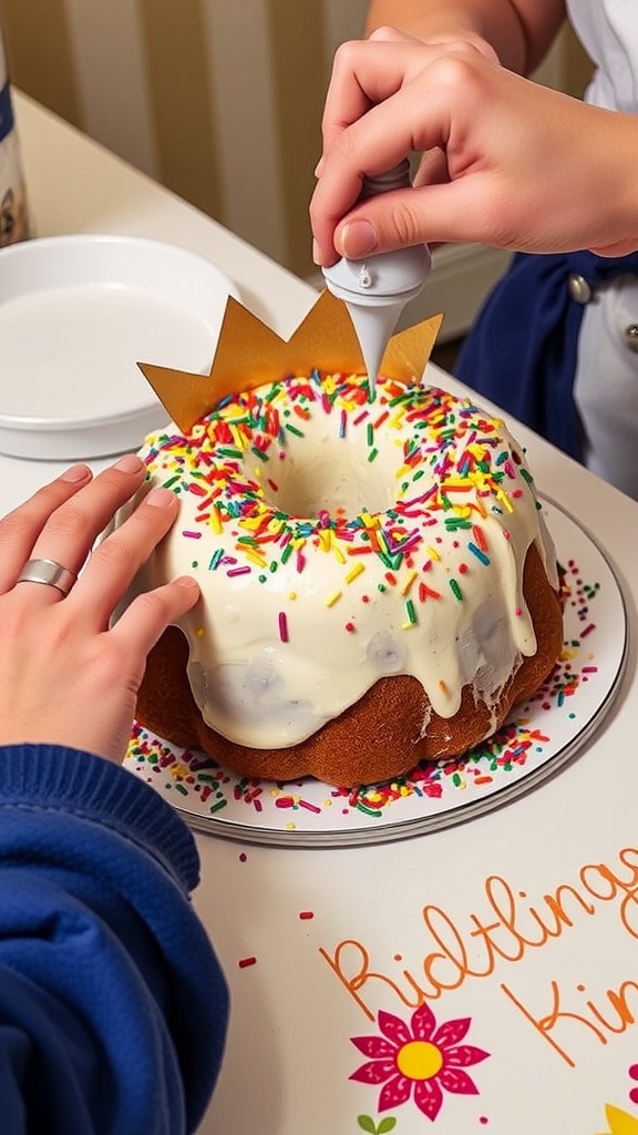 A split image of classic and modern King Cake showcasing different flavors and colors.