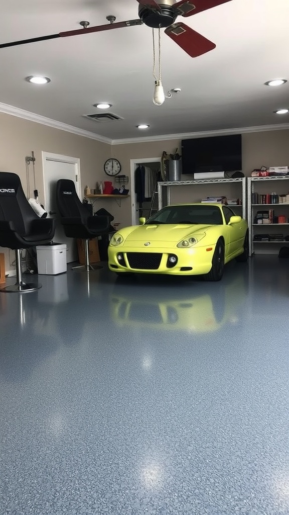 A chart displaying different types of epoxy coatings for garage floors.