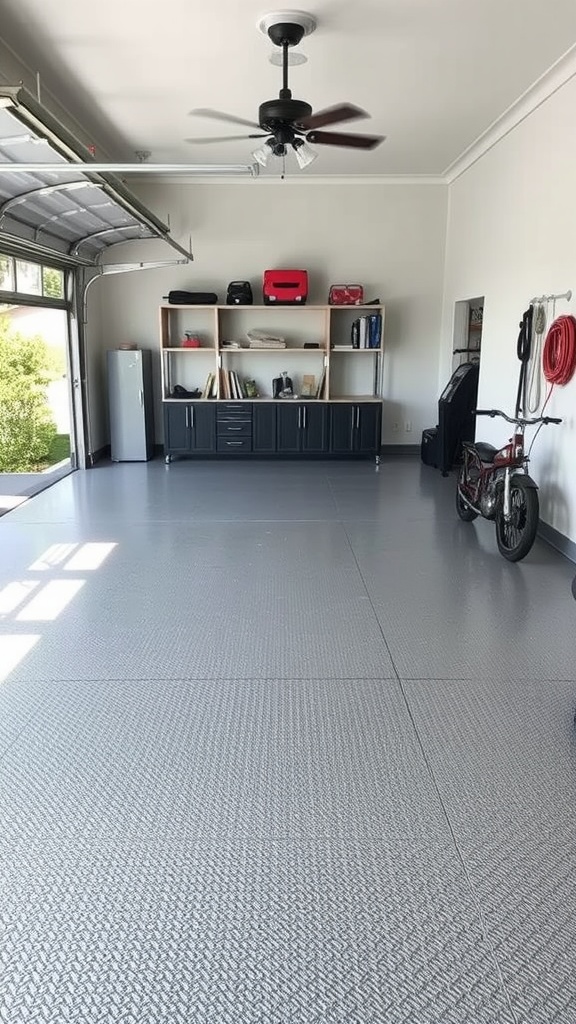 An illustration showing the layers of an epoxy garage floor system.