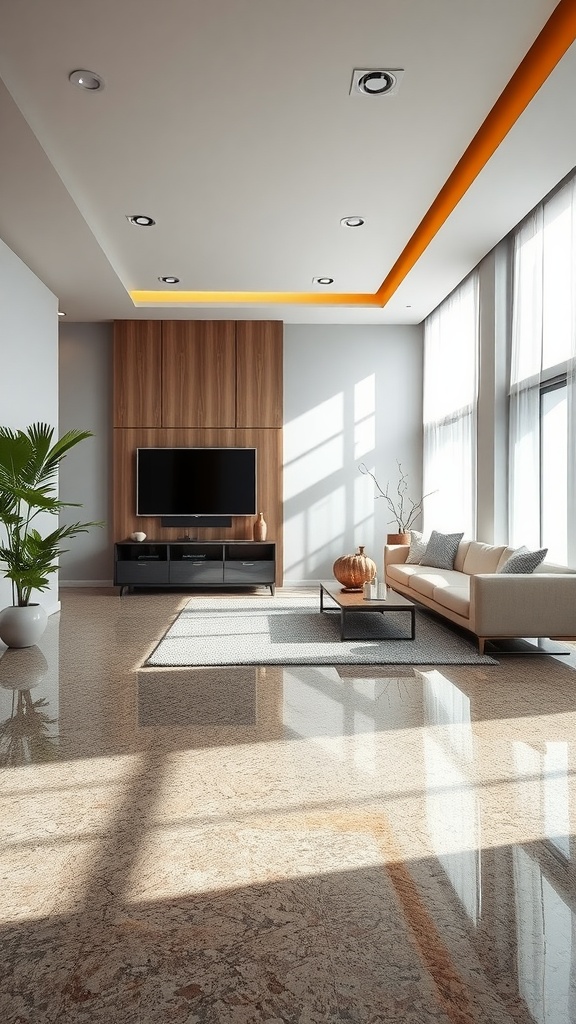 Image showing a bottle of resin and a hardener in a room with epoxy flooring.