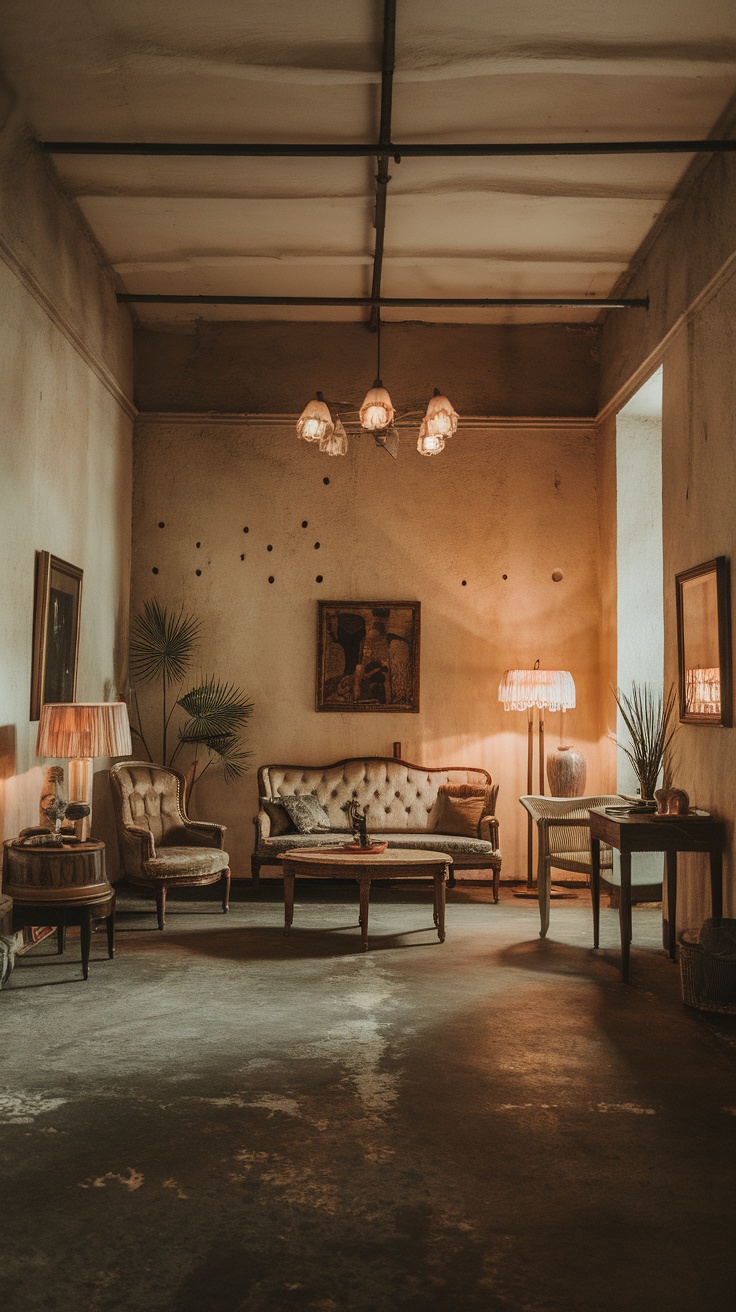 Interior view showcasing stained concrete floors with a glossy finish and modern architecture.