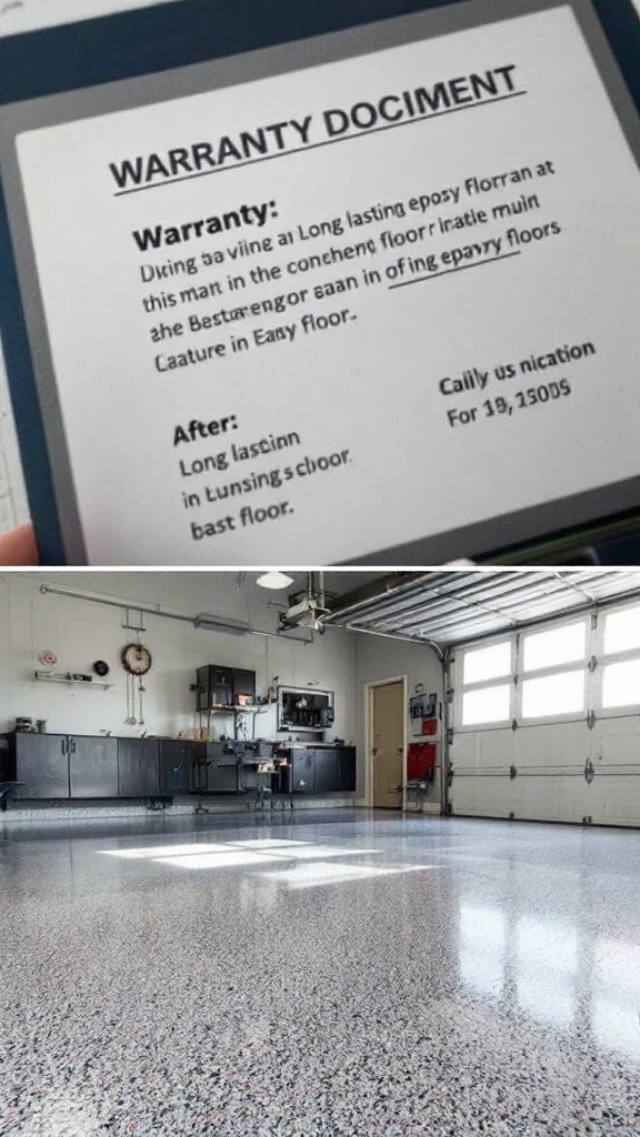Warranty document for epoxy flooring.