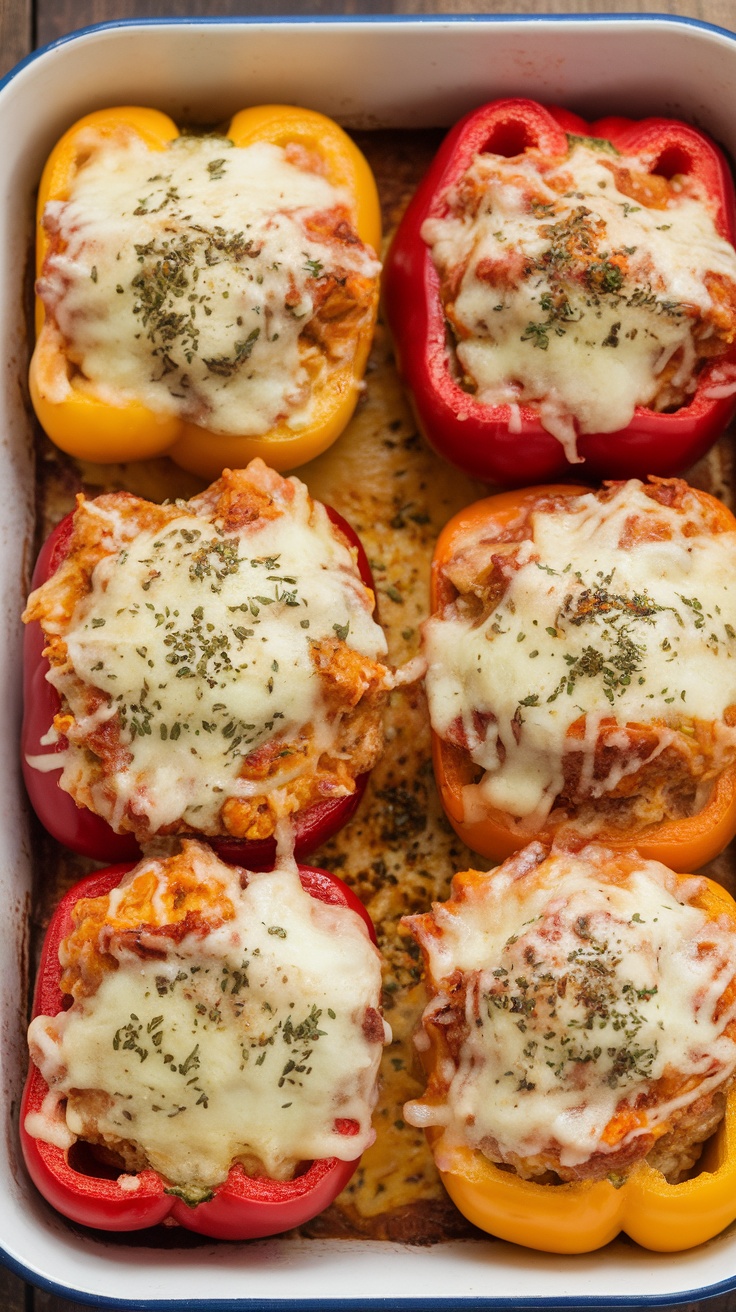 Chicken Parmesan stuffed peppers recipe