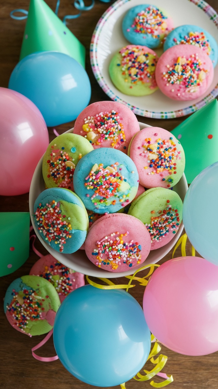 Colorful funfetti cookies with sprinkles, perfect for celebrating back to school.