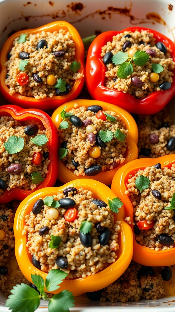 Quinoa And Black Bean Stuffed Peppers