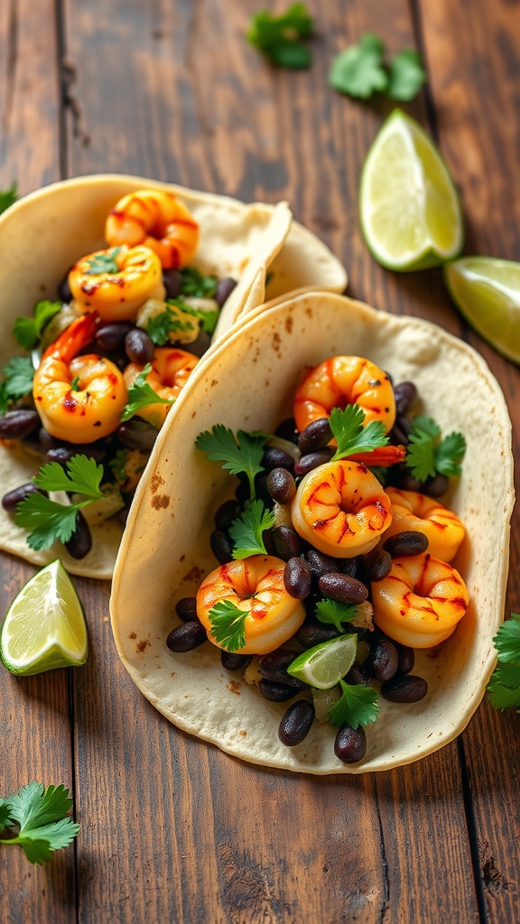 Shrimp And Black Bean Tacos