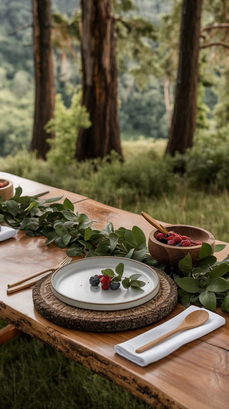 Chic spring tablescape featuring natural decor elements.