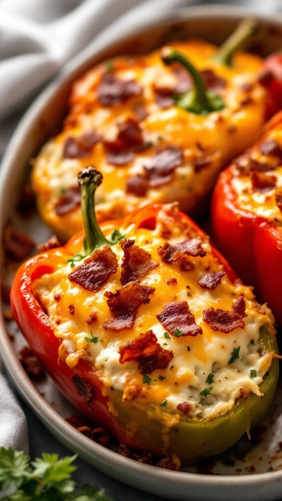 Bacon and cheese stuffed peppers