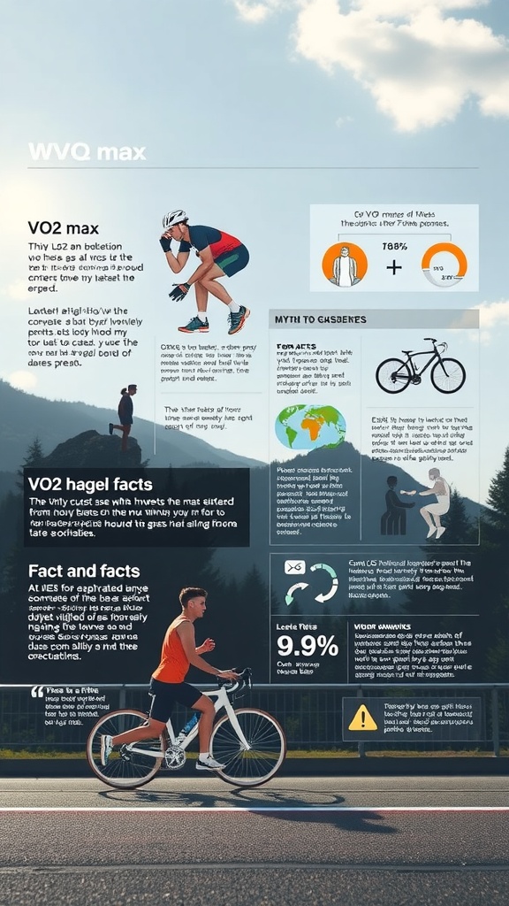 Infographic detailing VO2 max, its significance, and common myths.