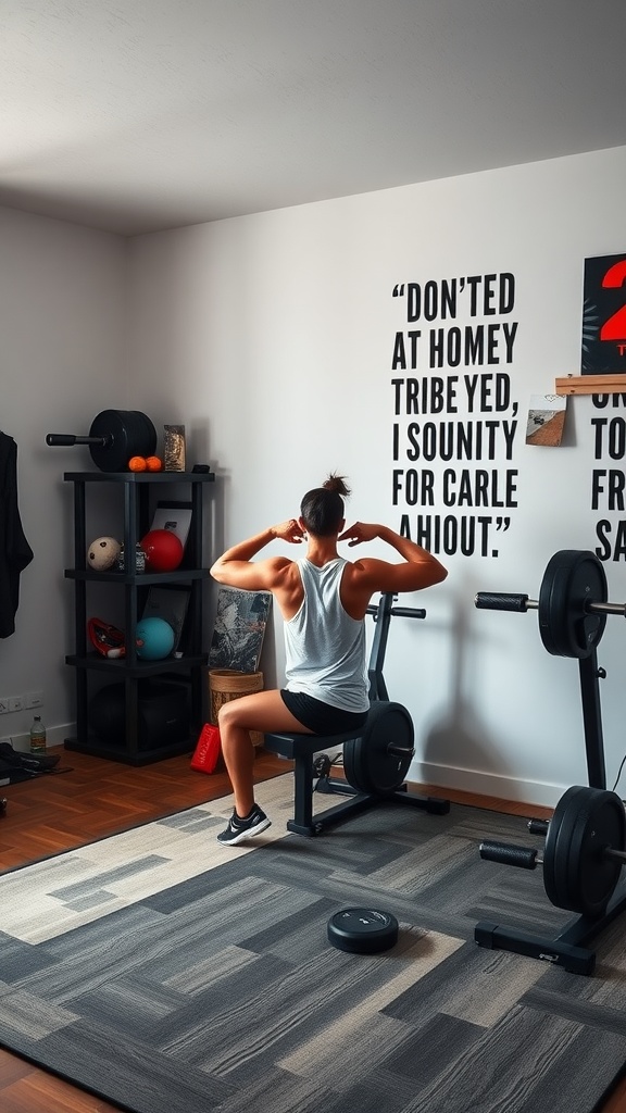 A home gym setup with various equipment for an effective workout.