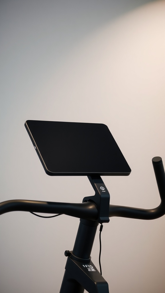 An adjustable screen on an exercise bike