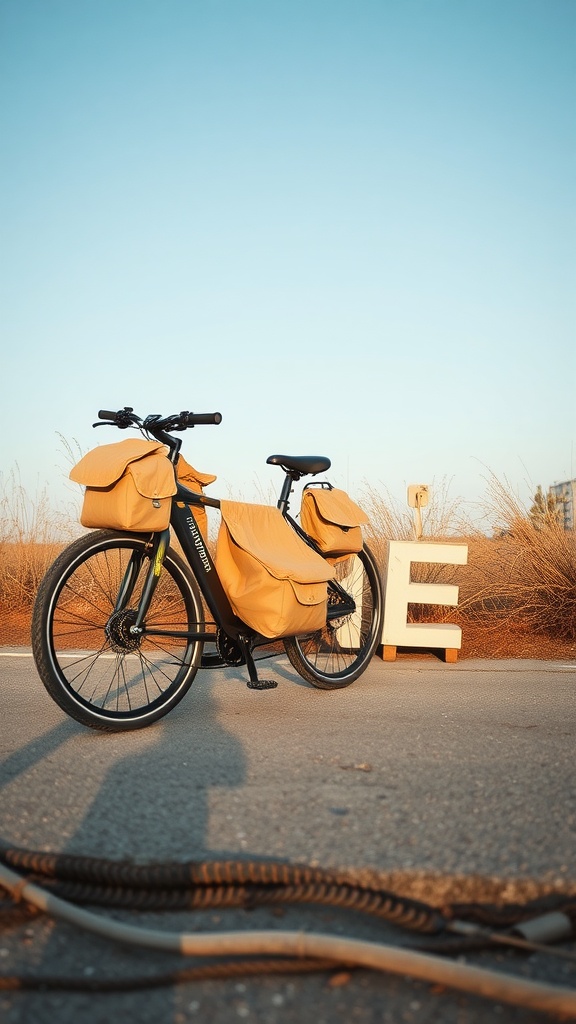 A ProForm exercise bike parked outdoors with a clear blue sky.