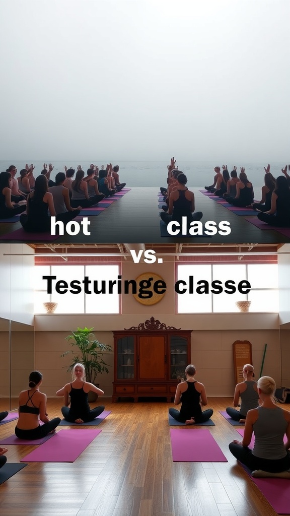 Comparison of hot yoga class and traditional yoga class.