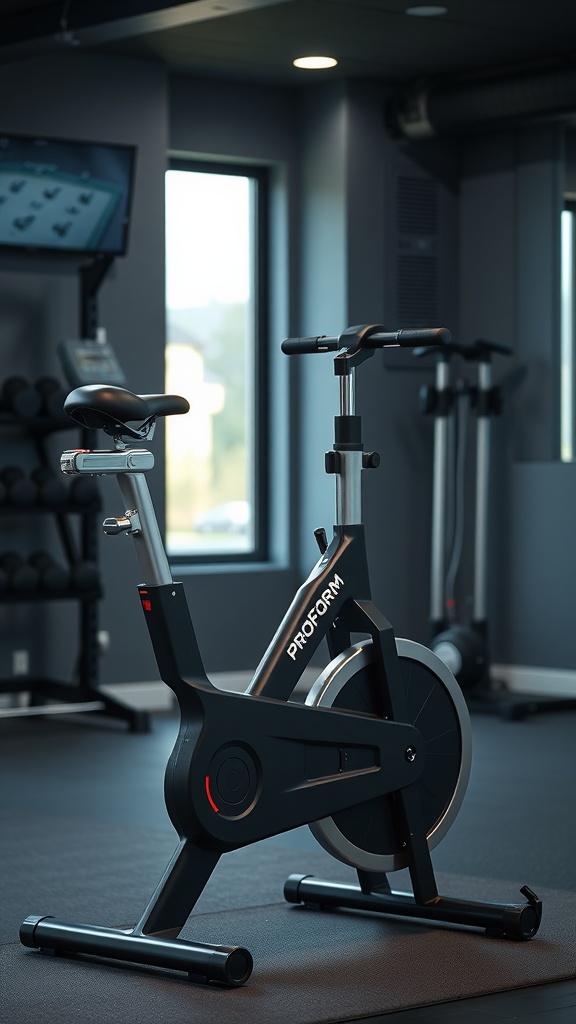 A ProForm exercise bike in a modern gym setting