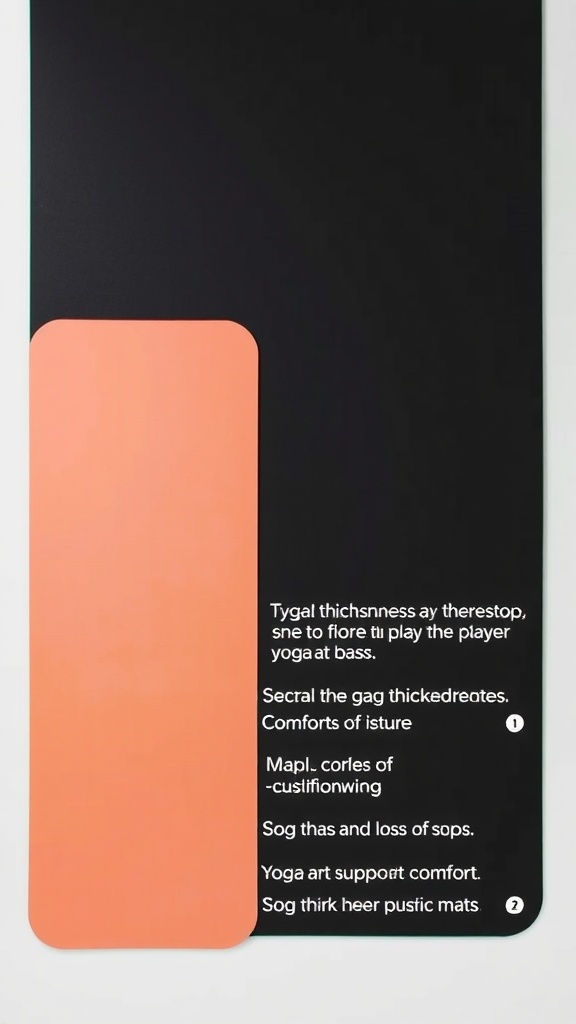 A yoga mat showcasing thickness and cushioning features.