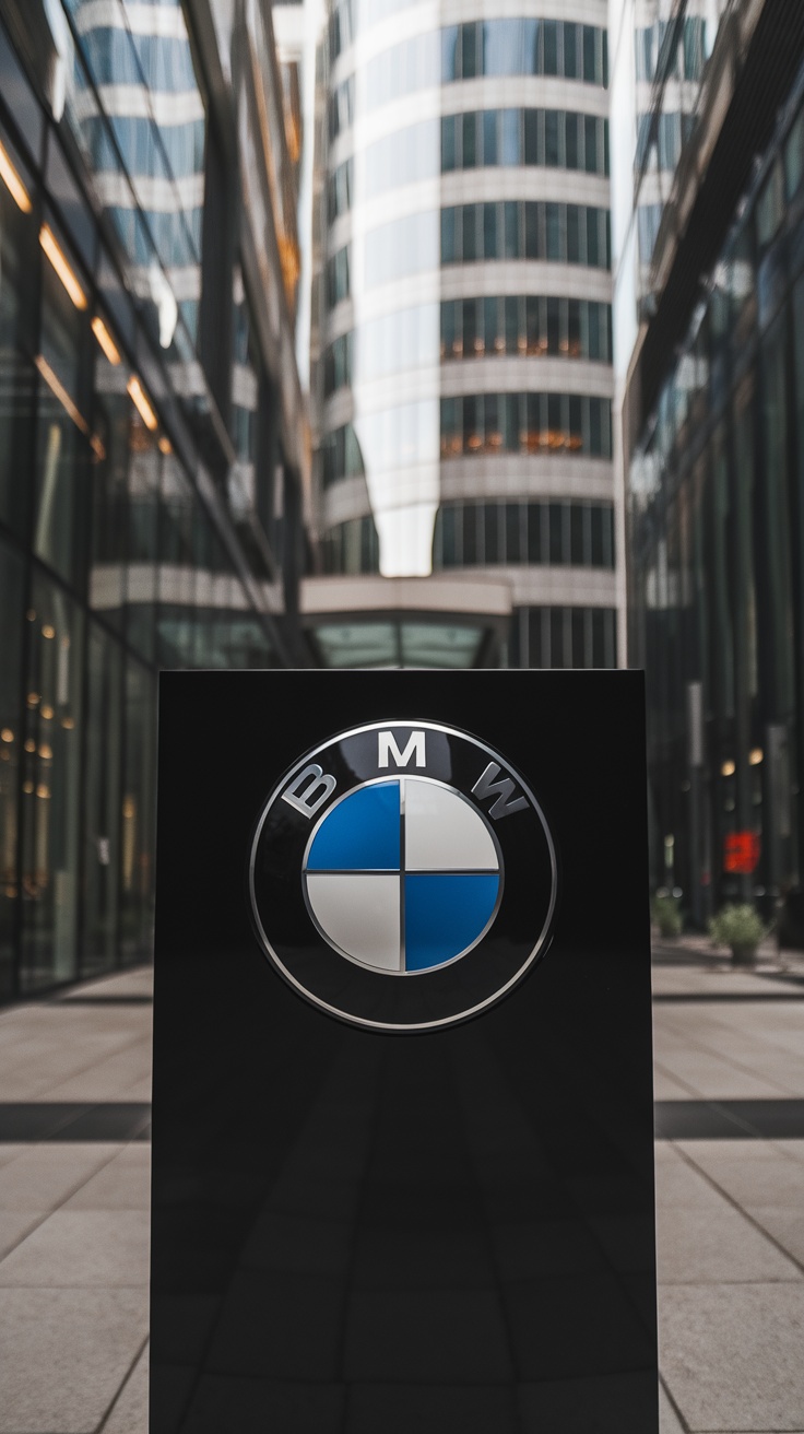 BMW logo displayed in an urban setting