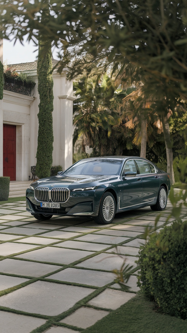 BMW 7 Series parked in a stylish setting