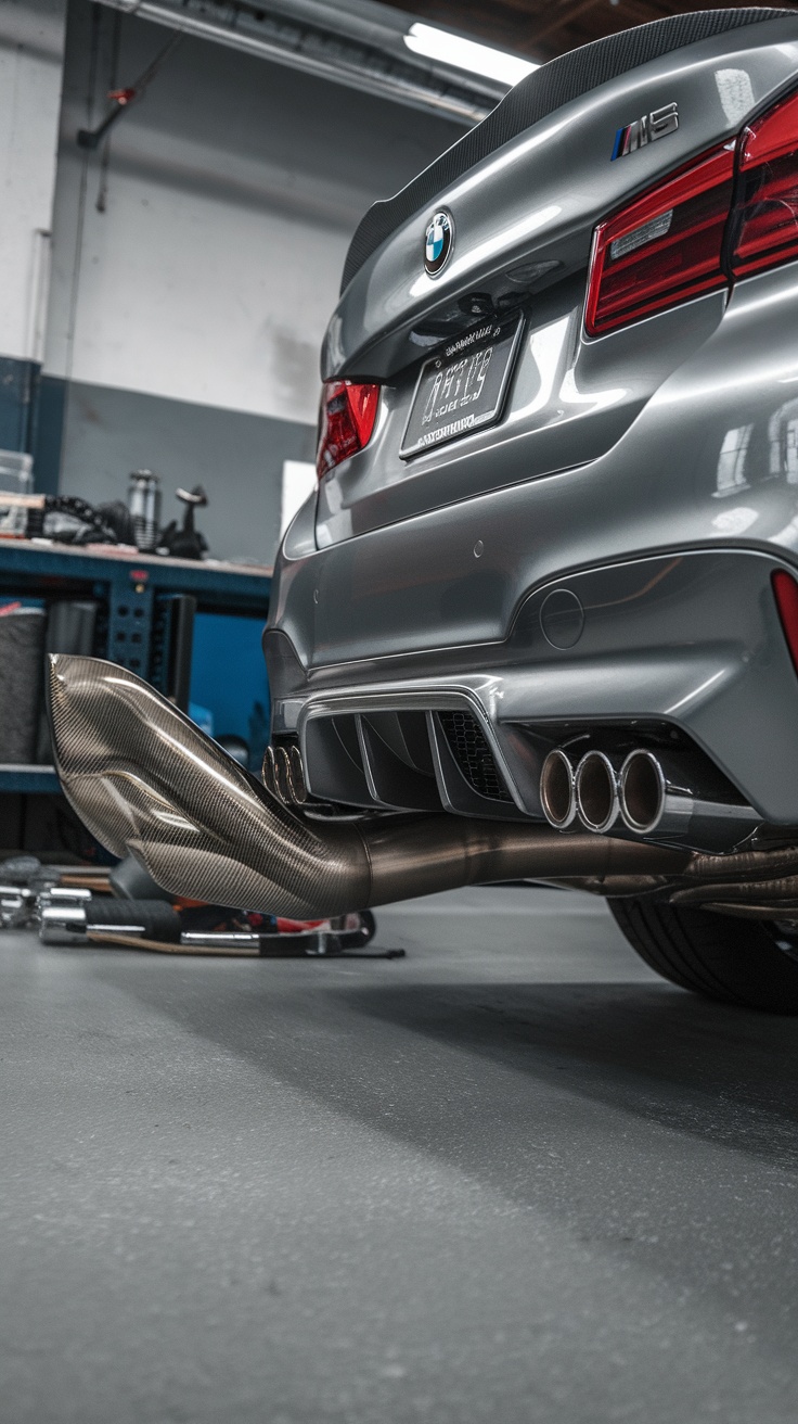 BMW M5 F90 exhaust system detail