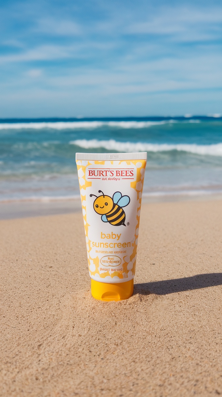Burt's Bees Baby Sunscreen on the beach
