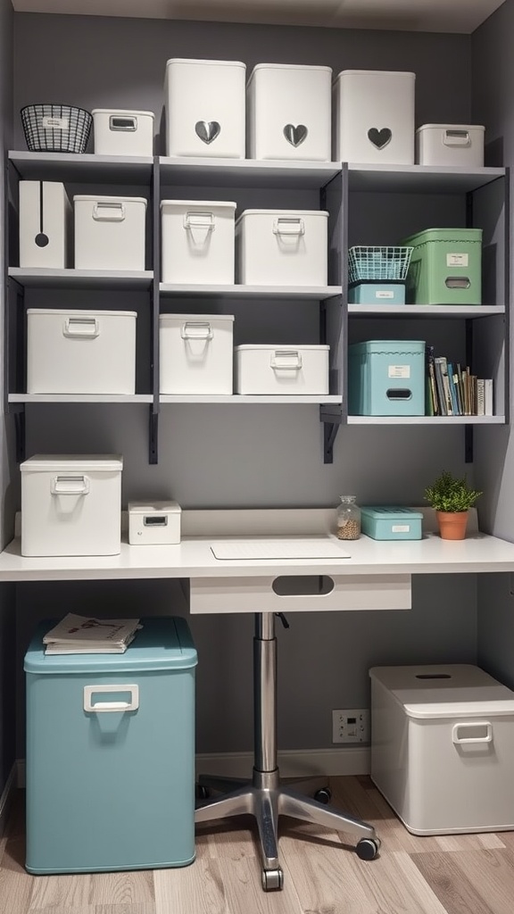 Stylish and functional storage solutions in a nurse's office