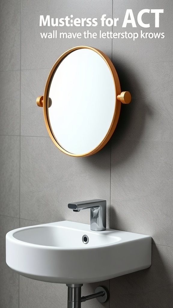 Wall-mounted mirror with magnification above a modern sink