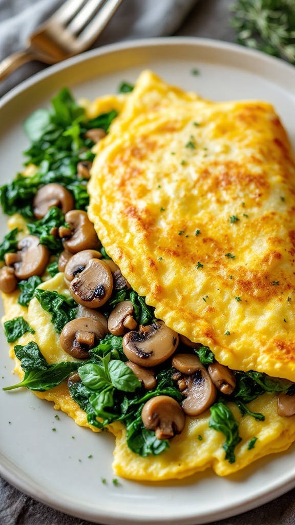 Spinach and Mushroom Omelette