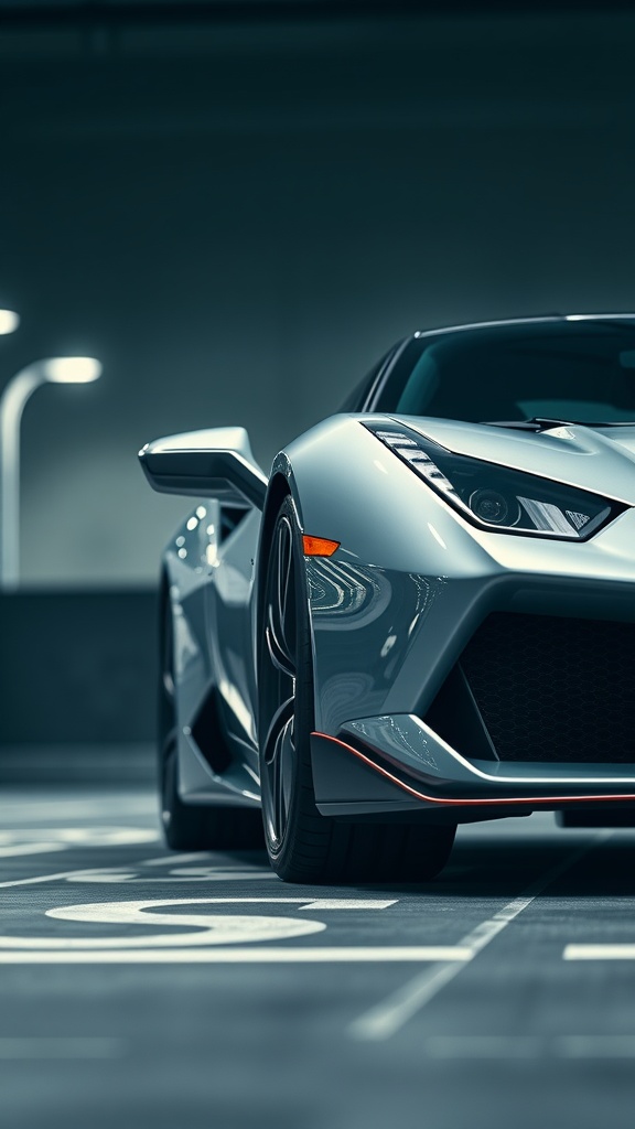 A sleek, modern exotic sports car with an aerodynamic design