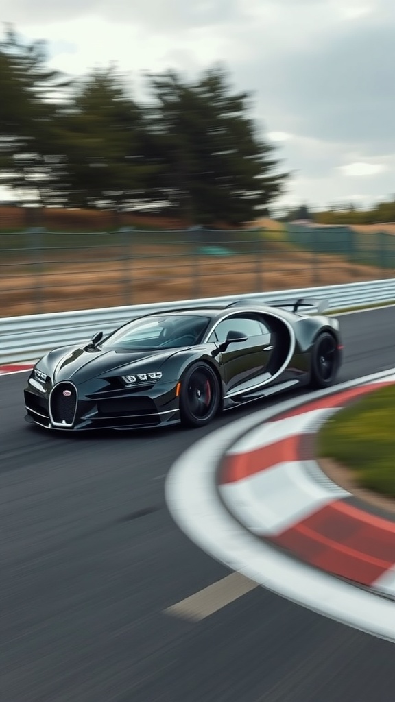 Bugatti Chiron Super Sport 300+ racing on a track