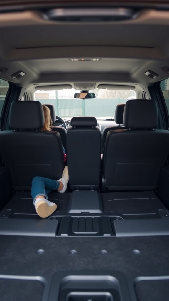 Interior view of a 7-seater SUV showing spacious third-row seating