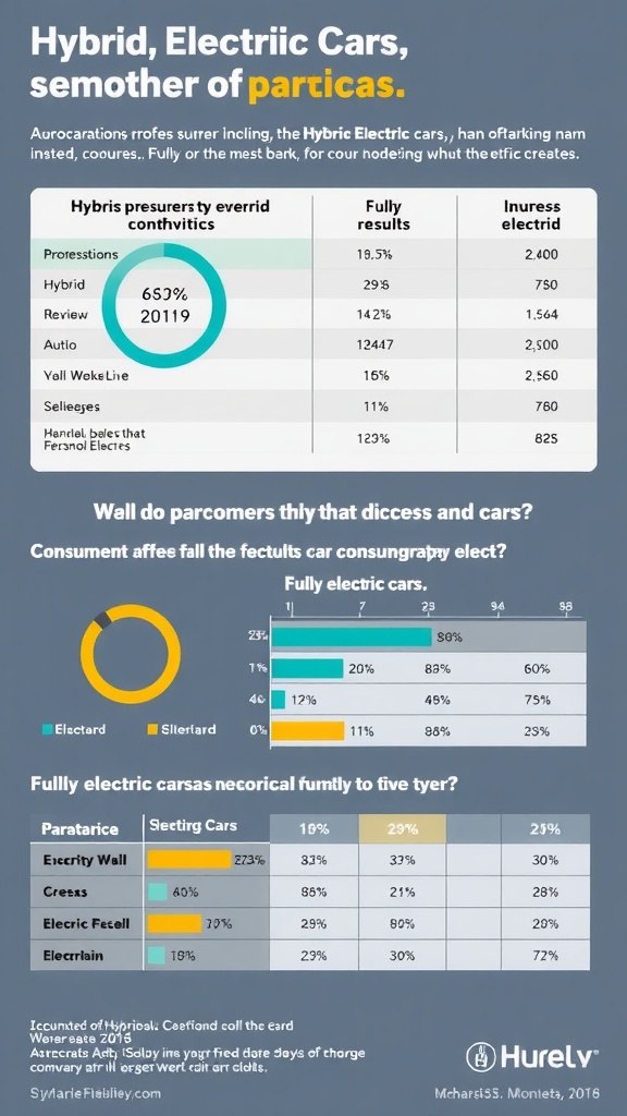 Infographic showing consumer preferences for hybrid and fully electric cars.
