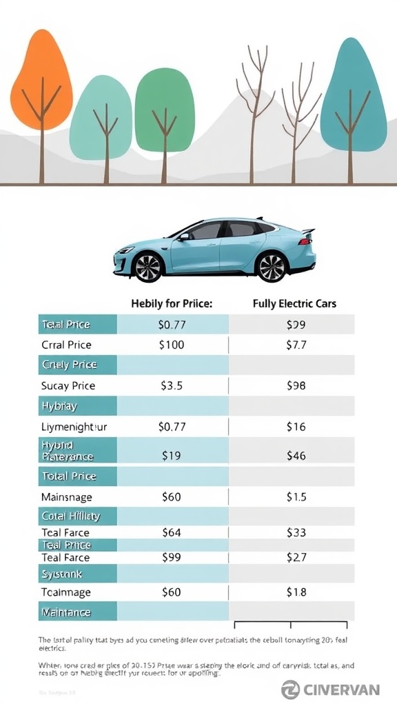 Cost of ownership comparison between hybrid and fully electric cars
