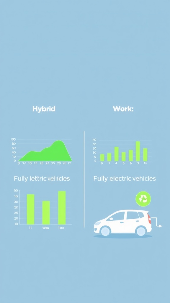 Graph comparing hybrid vehicles and fully electric vehicles