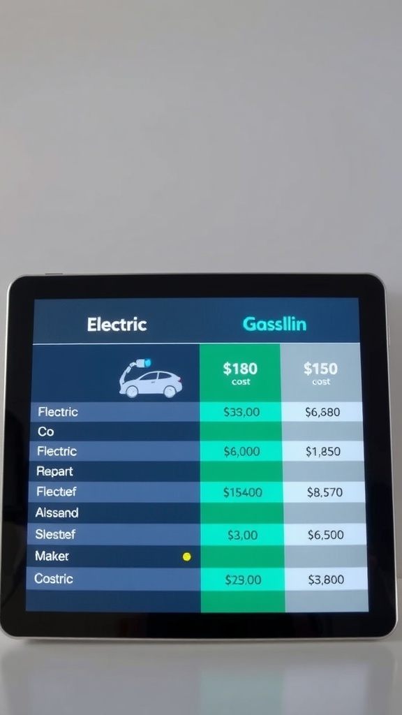 Comparison of costs between Electric and Gas vehicles