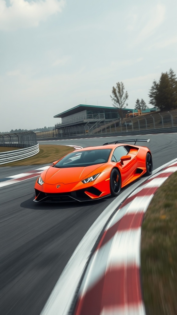 Lamborghini Huracán Performante racing on a track