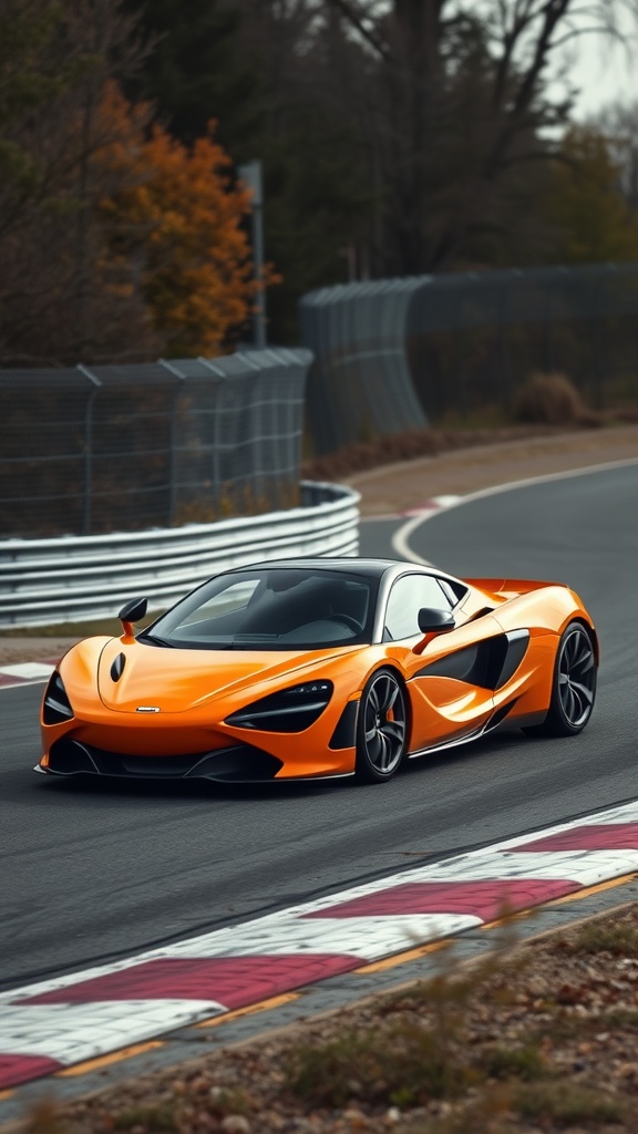 McLaren 720S on a racetrack, showcasing its dynamic design and performance.