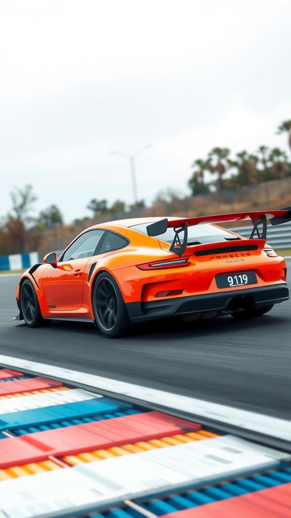 Porsche 911 GT3 racing on a track, showcasing its dynamic design and performance features