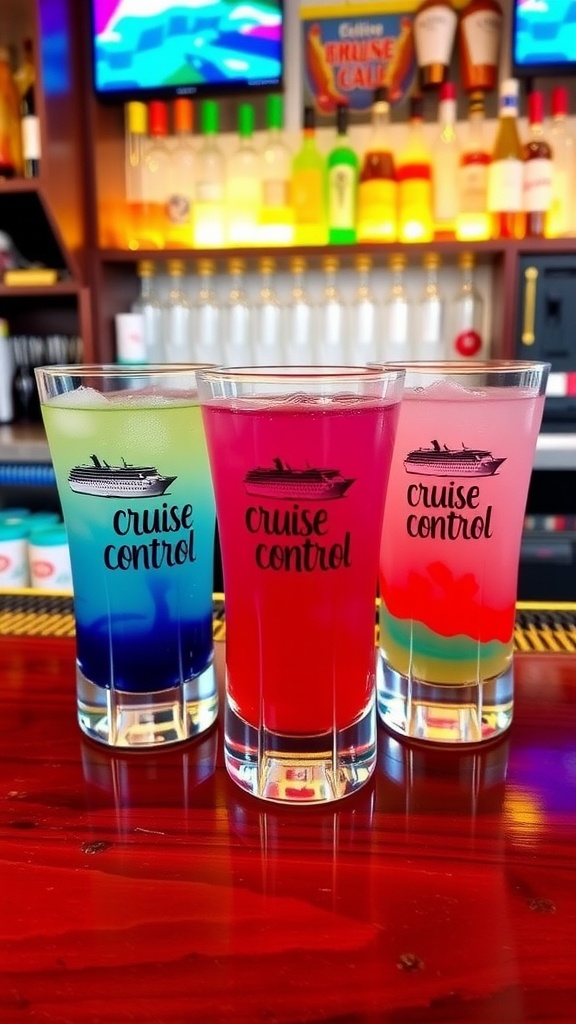 A variety of personalized drinkware featuring nautical themes, perfect for cruise gifts.