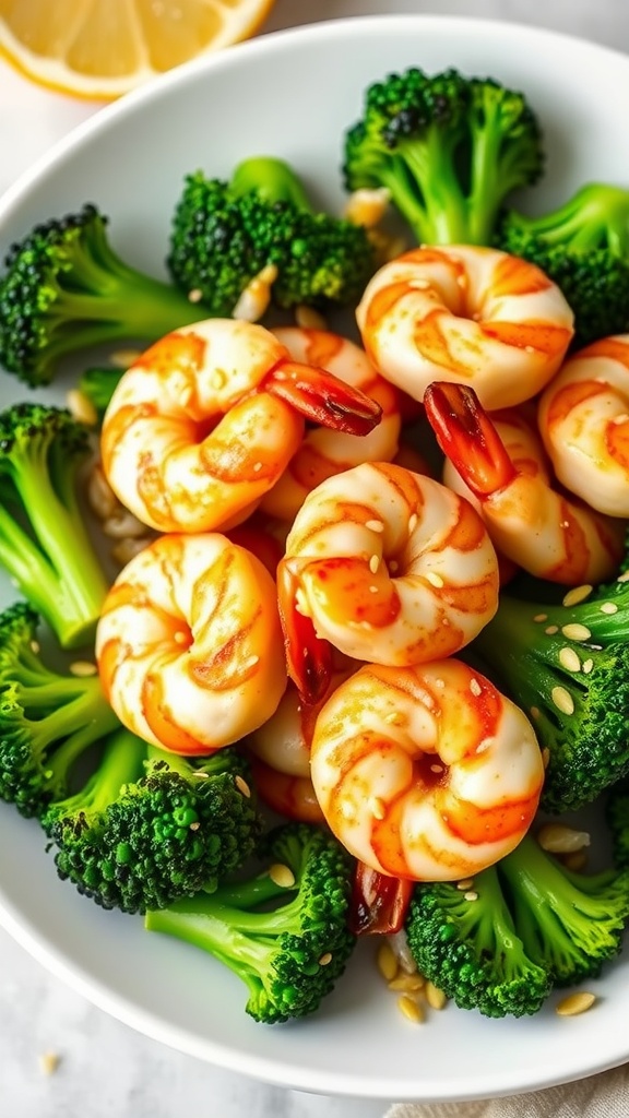 Citrus Soy Shrimp with Broccoli dish