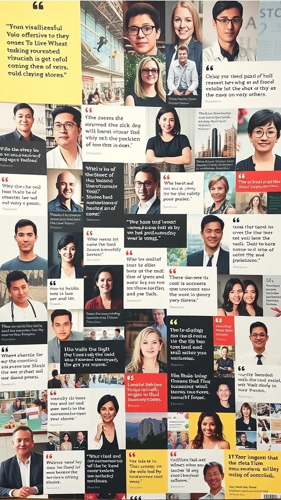 A collage of quotes from various individuals discussing the impact of visualization on their success.